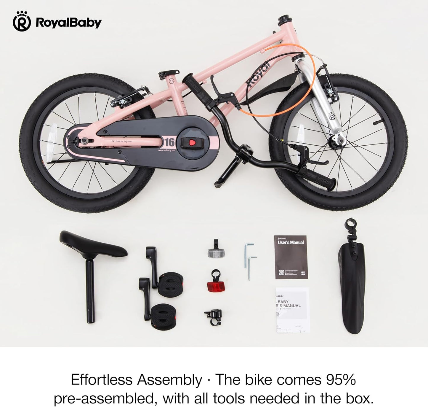 RoyalBaby EZ Fride Kids Bike - Lightweight Aluminum 2-in-1 Balance & Pedal Bike | 16, 18, 20 Inch for Ages 4+