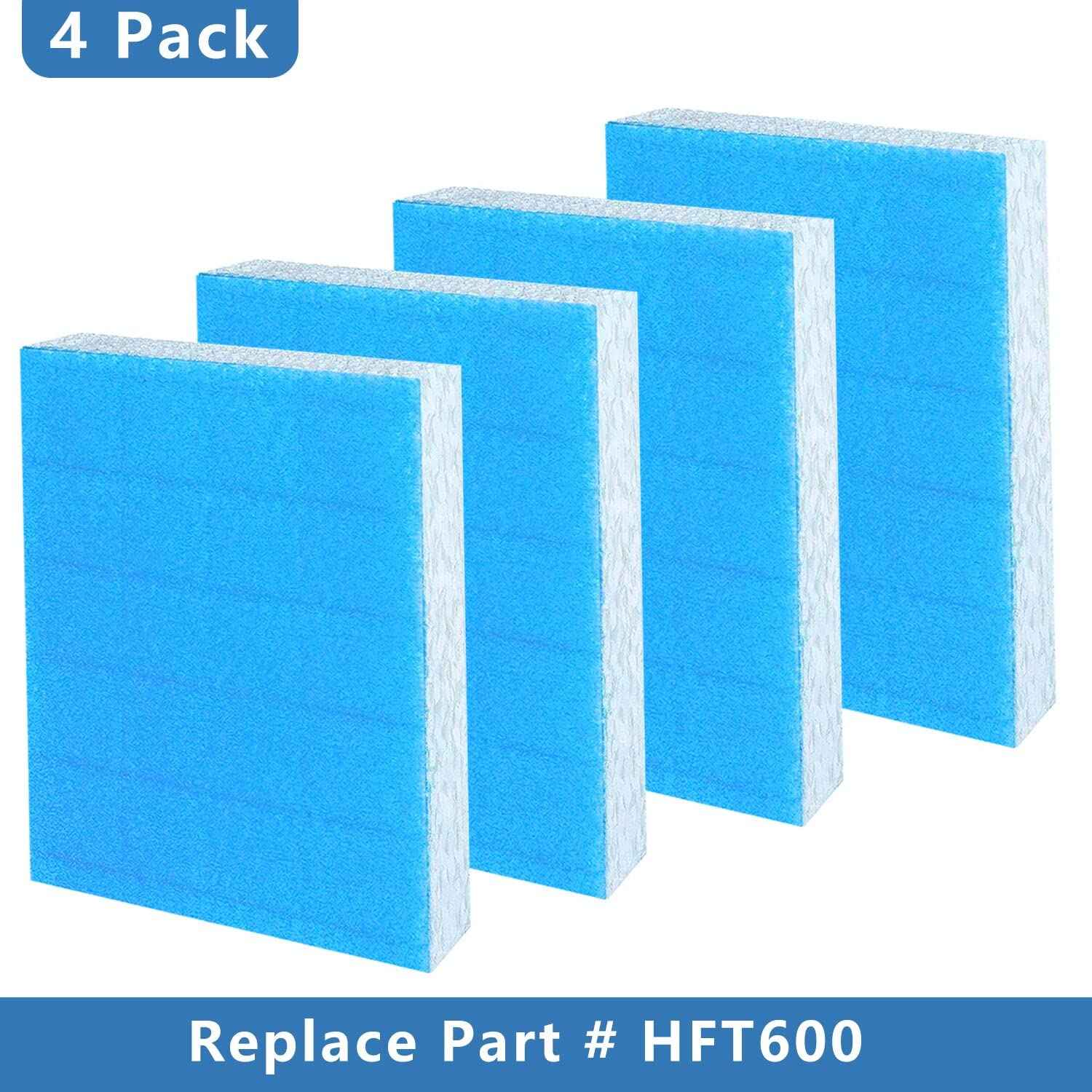 Filter Replacement for Honeywell Humidifier Filter T HFT600, Wicks with Blue Pre-Filter Layer, Humidifier Filters Compatible with Honeywell Humidifier HEV615 HEV620 (4 Filters & Blue Pre-Filter Layer)