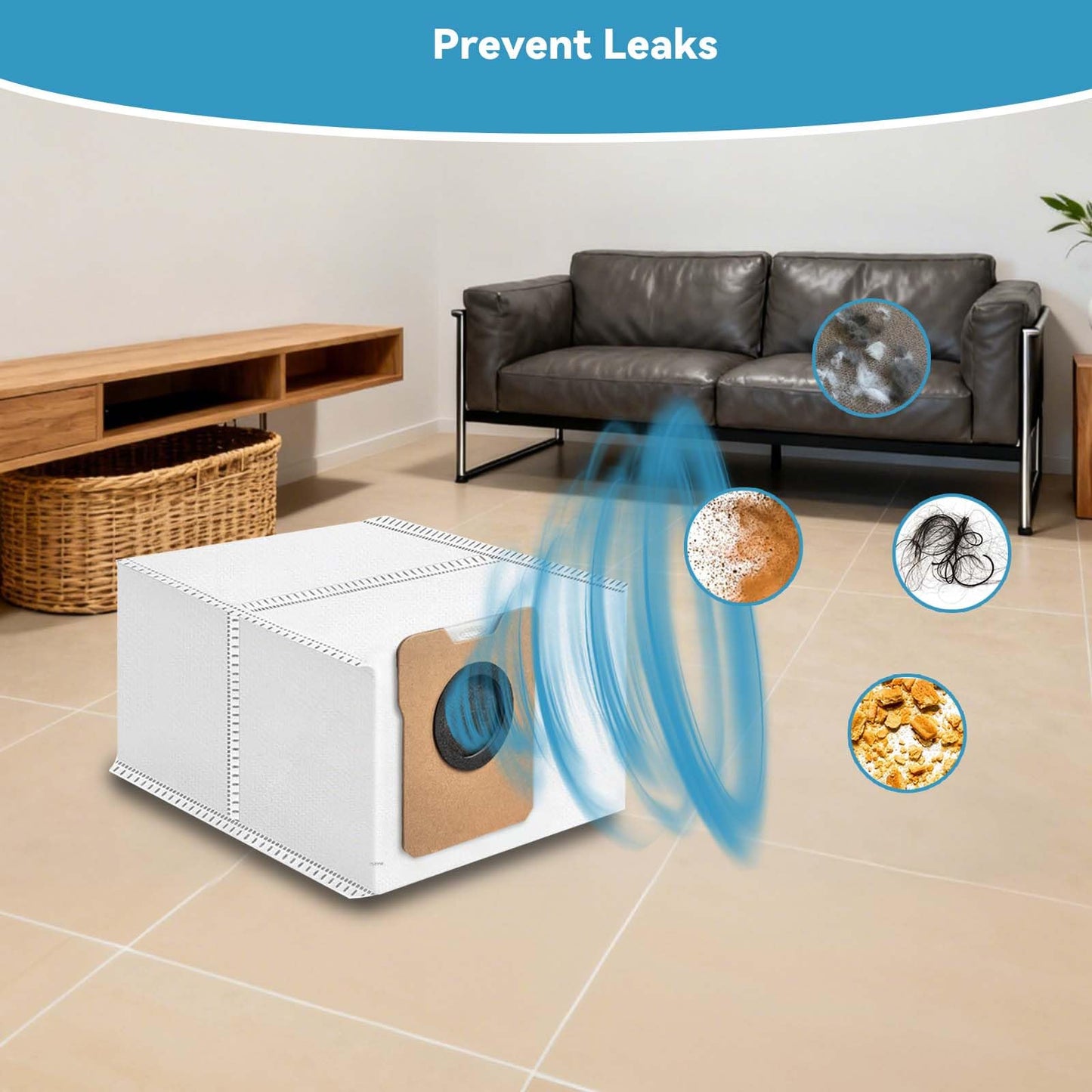 WAIKAS 6 Pack C20 C10 Dust Bags for Eufy Omni C20, C10 Robot Vacuum Cleaners - Large Capacity Replacement Accessories