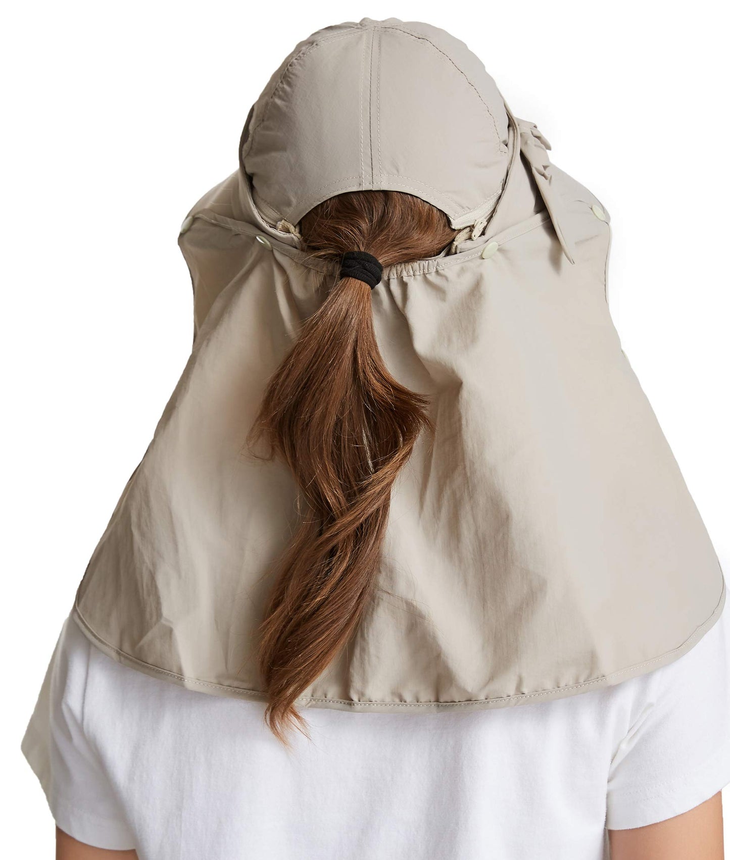 icolor Sun Hats for Women Fishing Hat UPF+50 Detachable Face Mask Neck Flap Visor Wide Brim UV Sun Protection Hiking Hats Khaki