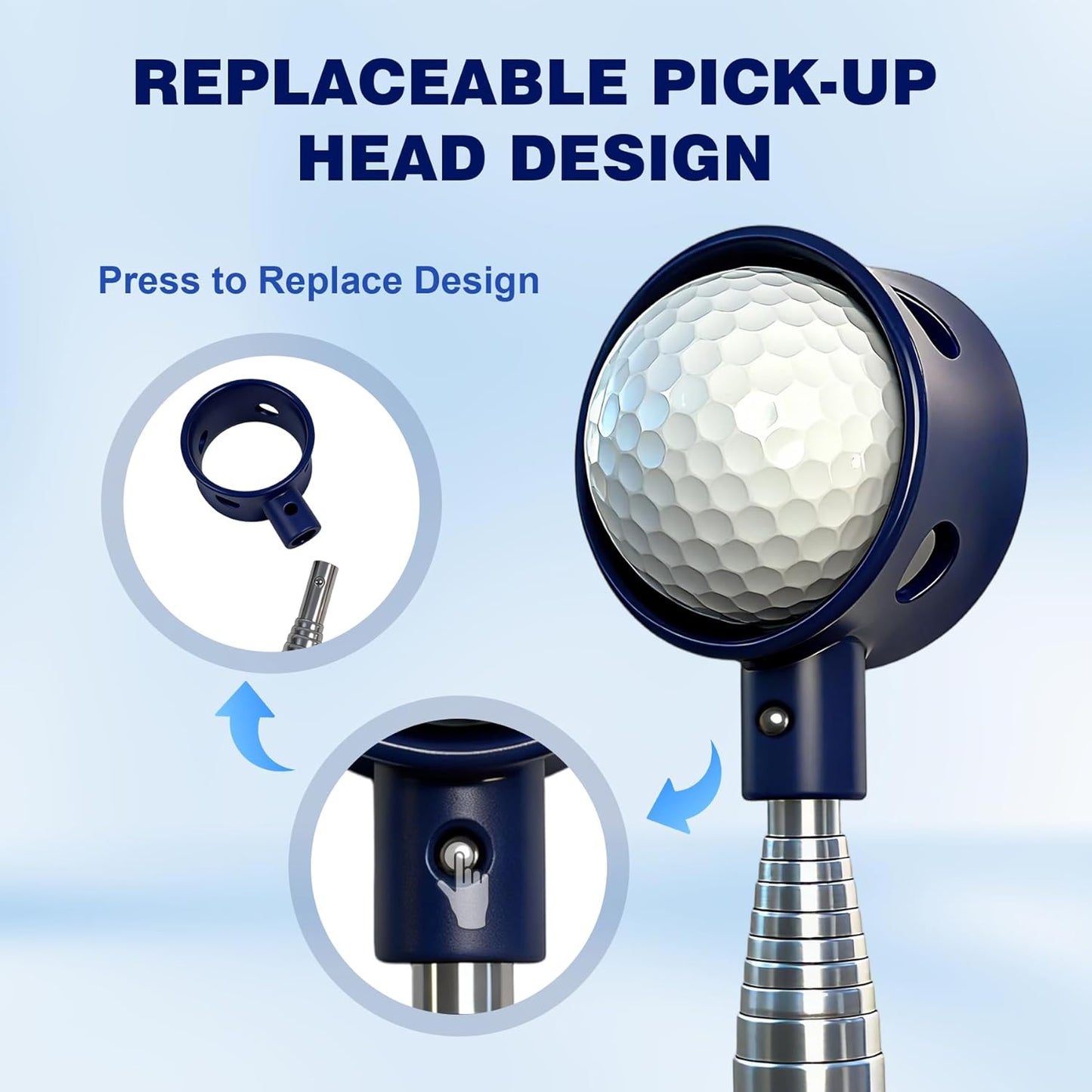 Skiennix Golf Ball Retriever - Telescopic Design for Easy Water Retrieval | Stainless Steel Shaft & Non-Slip Grip