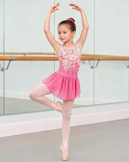 Idgreatim Girls Gymnastic Leotard - Ballet Dance Dress with Removable Skirt & Hair Scrunchie | Ages 4-11