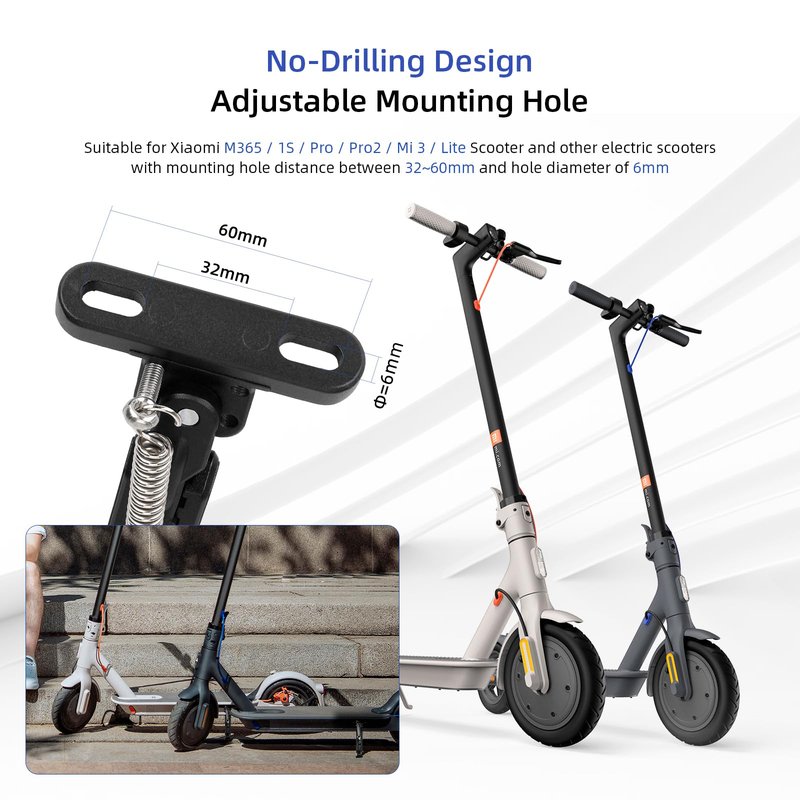 ulip Electric Scooters Kickstand Adjustable Parking Stand Feet Support Replacement Accessories for Gotrax G4 Hiboy S2 Pro Xiaomi M365 1S Pro Pro2 MI3(Black)