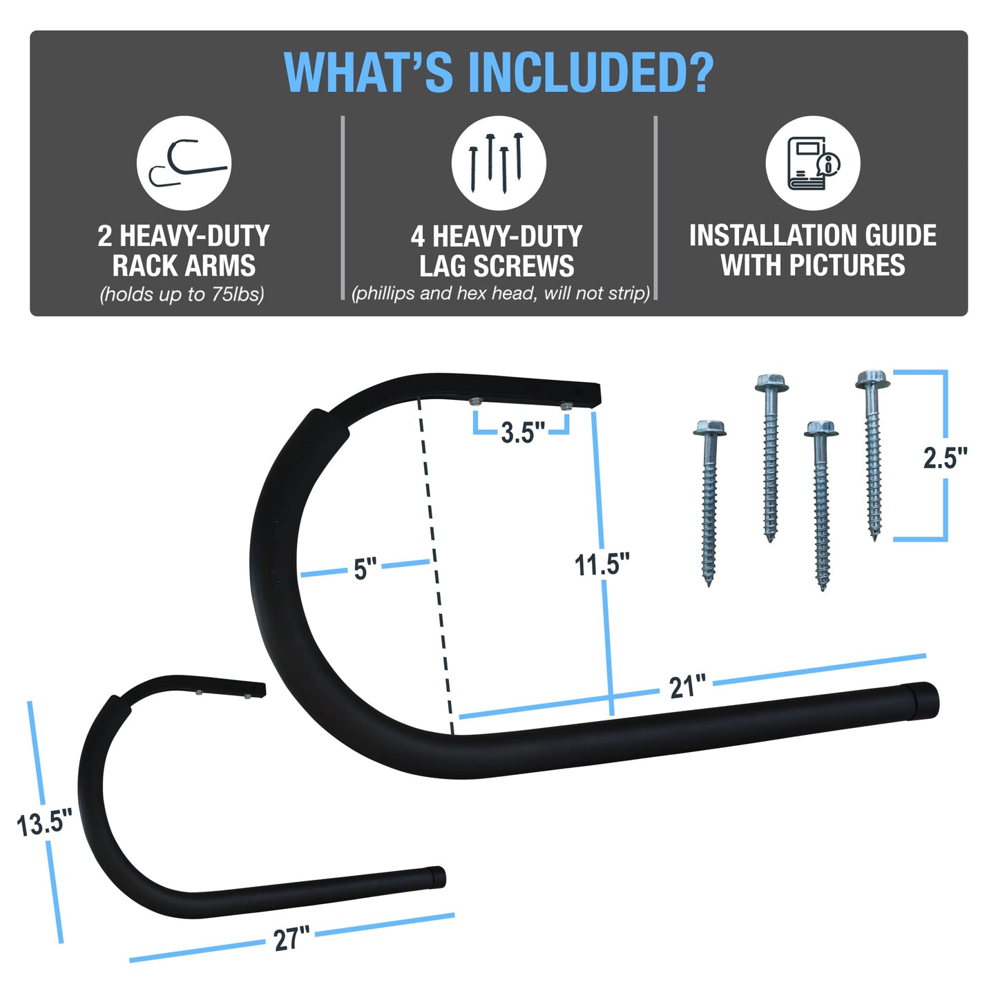 Ho Stevie! Surfboard Ceiling Racks - Free Up Your Floor Space - Hang Up To 3 Surf or SUP Boards - Won’t Rust/Corrode - Heavy Duty 75lbs Max - Easy Installation (Hardware Included)