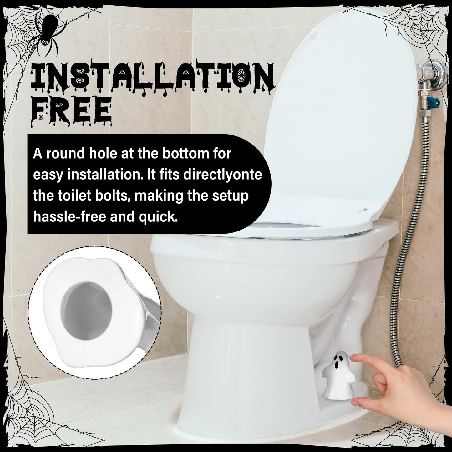 Wonderjune 2 Pack Toilet Bolt Caps Decorative Toilet Bolt Screw Covers Ceramic Cute Bathroom Decor Fun Themed Gadgets Bathroom Replacement Parts