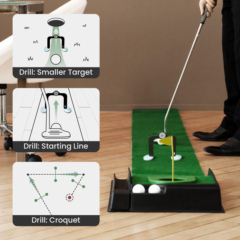 FINGER TEN Golf Putting Gates 3 Gate Sizes S M L(2''/ 2.36''/ 2.76'') with Protective Pouch Putting Training Aids, Game Gift for Home Green Outdoor Indoor Use (3 Putting Gate)