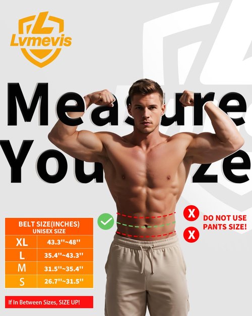 Lvmevis Premium Weight Lifting Belts for Men,Heavy-Duty Squat Belt for Gym, Breathable Workout Belt, Weight Belt for Women, Back Support, Bionic Softbone Design (Unisex Medium)
