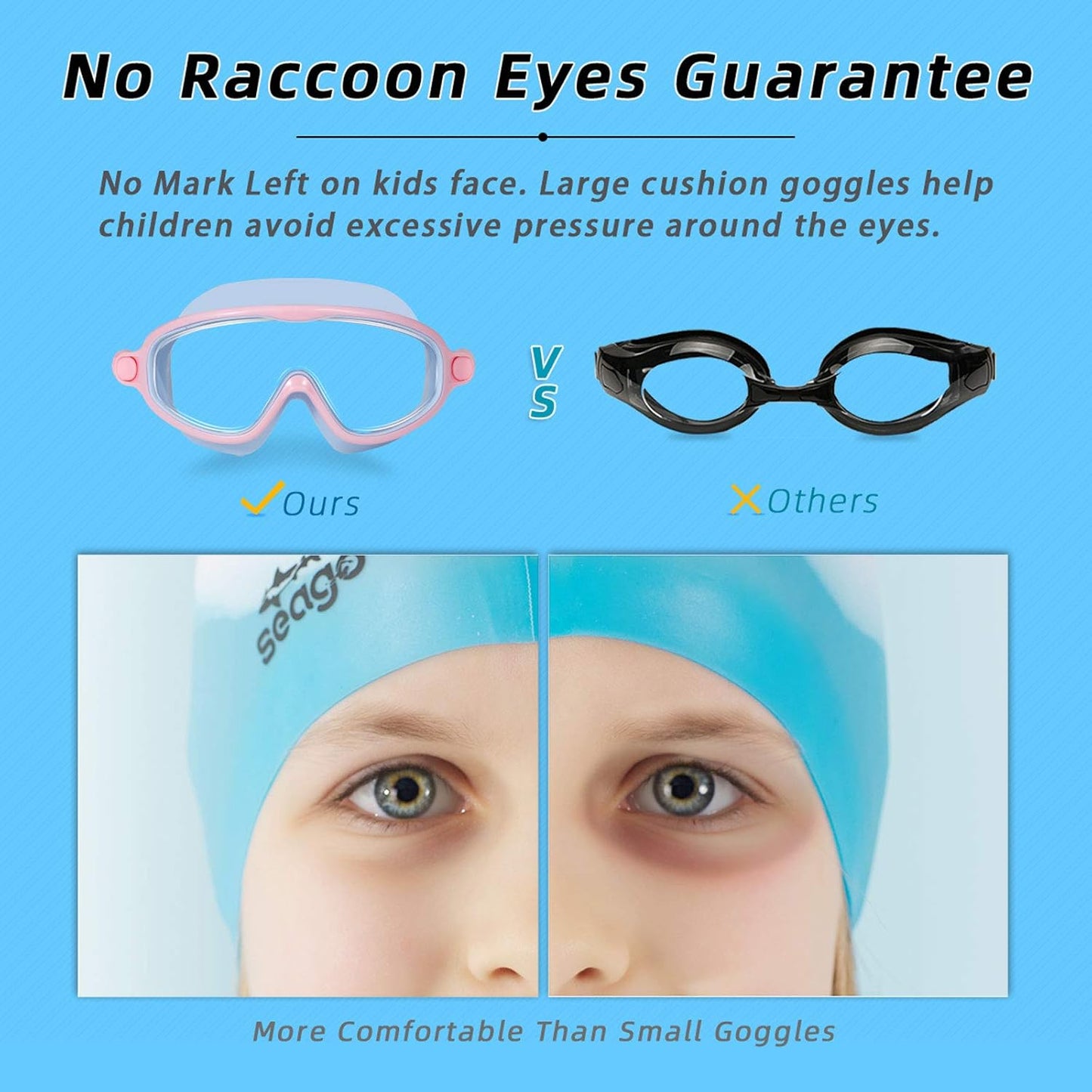 Skiennix Kids Swimming Goggles - Anti-Fog, UV Protection & Watertight Fit | 2 Pack for Ages 3-15