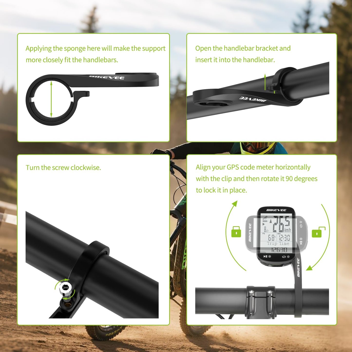 Bikevee Out Front Mount Compatible with Garmin Edge GPS Bike Computer Adapter for 25.4mm/31.8mm Handlebar - Secure & Universal