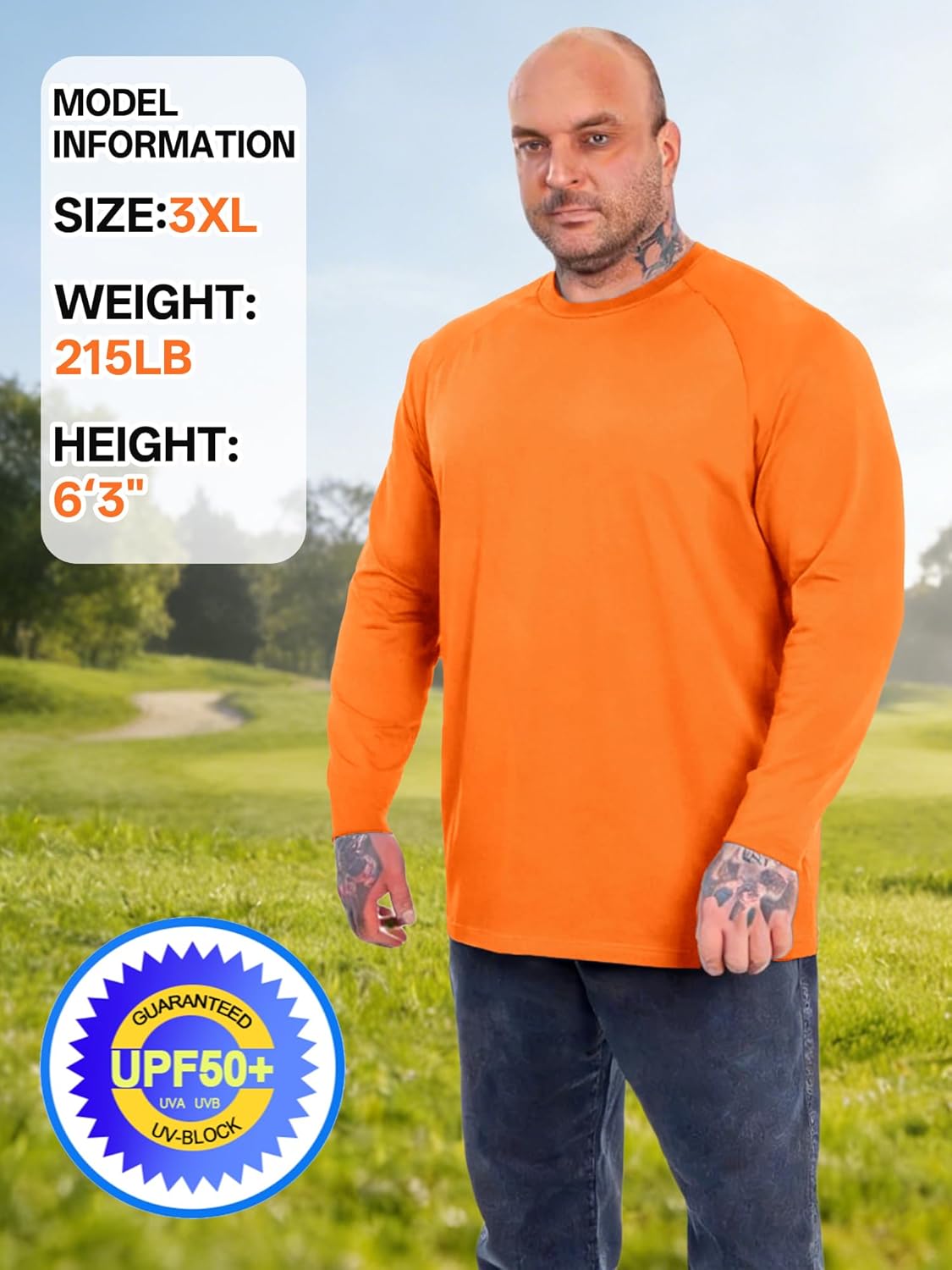 ZITY Long Sleeve Shirts for Men - UPF 50+ Sun Protection Crew Neck T-Shirts | Ideal for Hiking & Swimming
