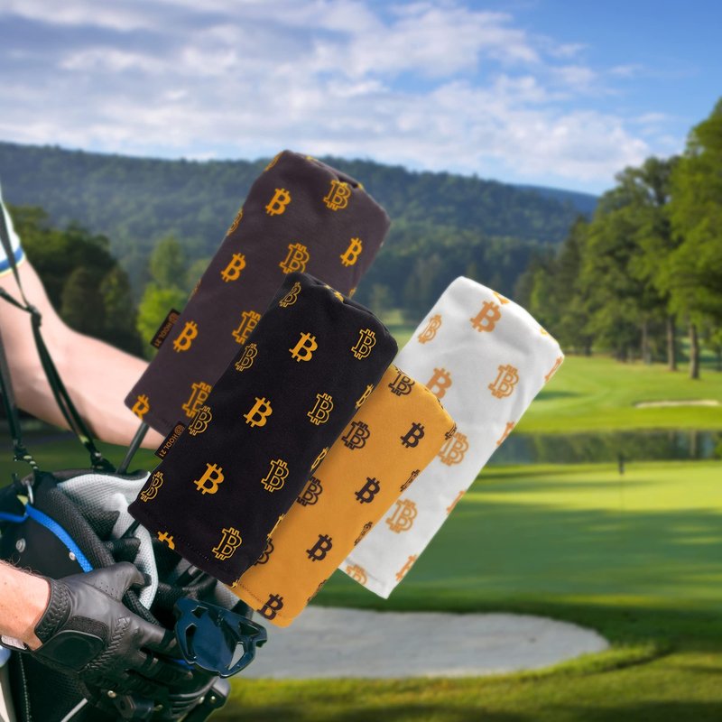 Golf Club Driver Headcover- Premium Bitcoin Barrel Style Golf Driver Head Covers- Durable Club Cover Fits Most Drivers- Protective Golf Head Cover for up to 460 cc Driver Woods