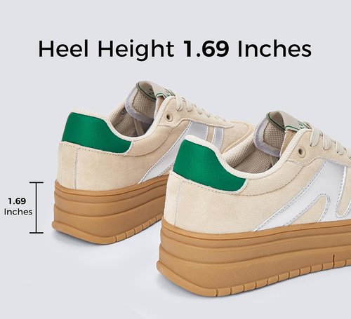 LUCKY STEP Women's Platform Sneakers - Classic Retro Style with Thick Rubber Sole | Casual Low Top Walking Shoes