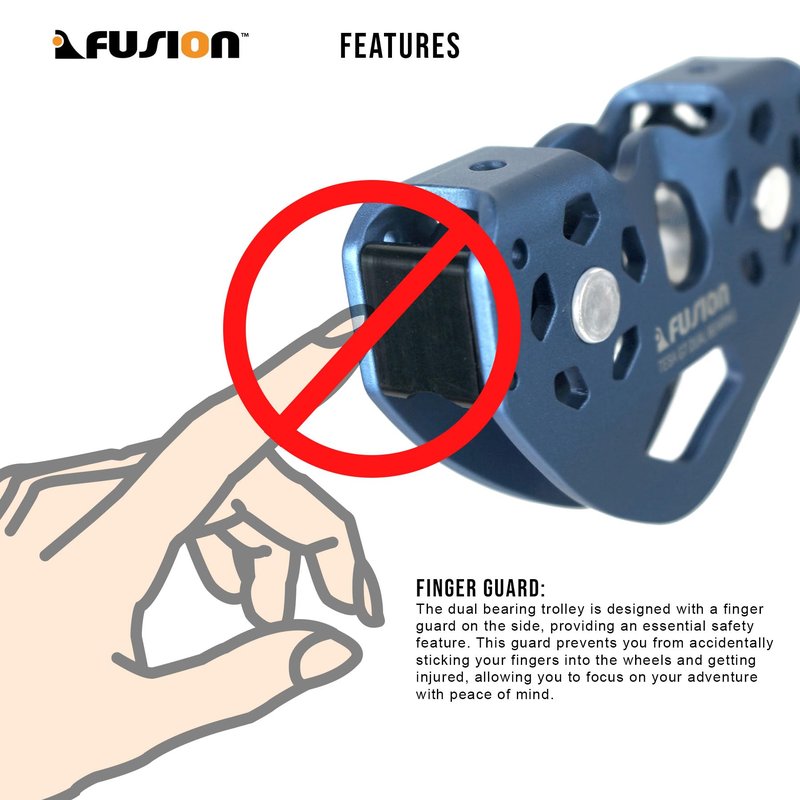 Fusion Speed Pulley, Climbing Pulleys for Backyard Zipline, Hauling, Rigging - New and Improved Climb Tesa Speed Aluminum Zip Line Blue