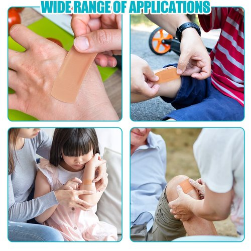 Lounsweer 720 Pcs Assorted Bandage Bulk Variety Pack Flexible Adhesive Breathable Bandage for Waterproof Fingertip Wound Care Face Arm Scrape Knee Multi Size First Aid Kit Refill(Multi Styles,Brown)