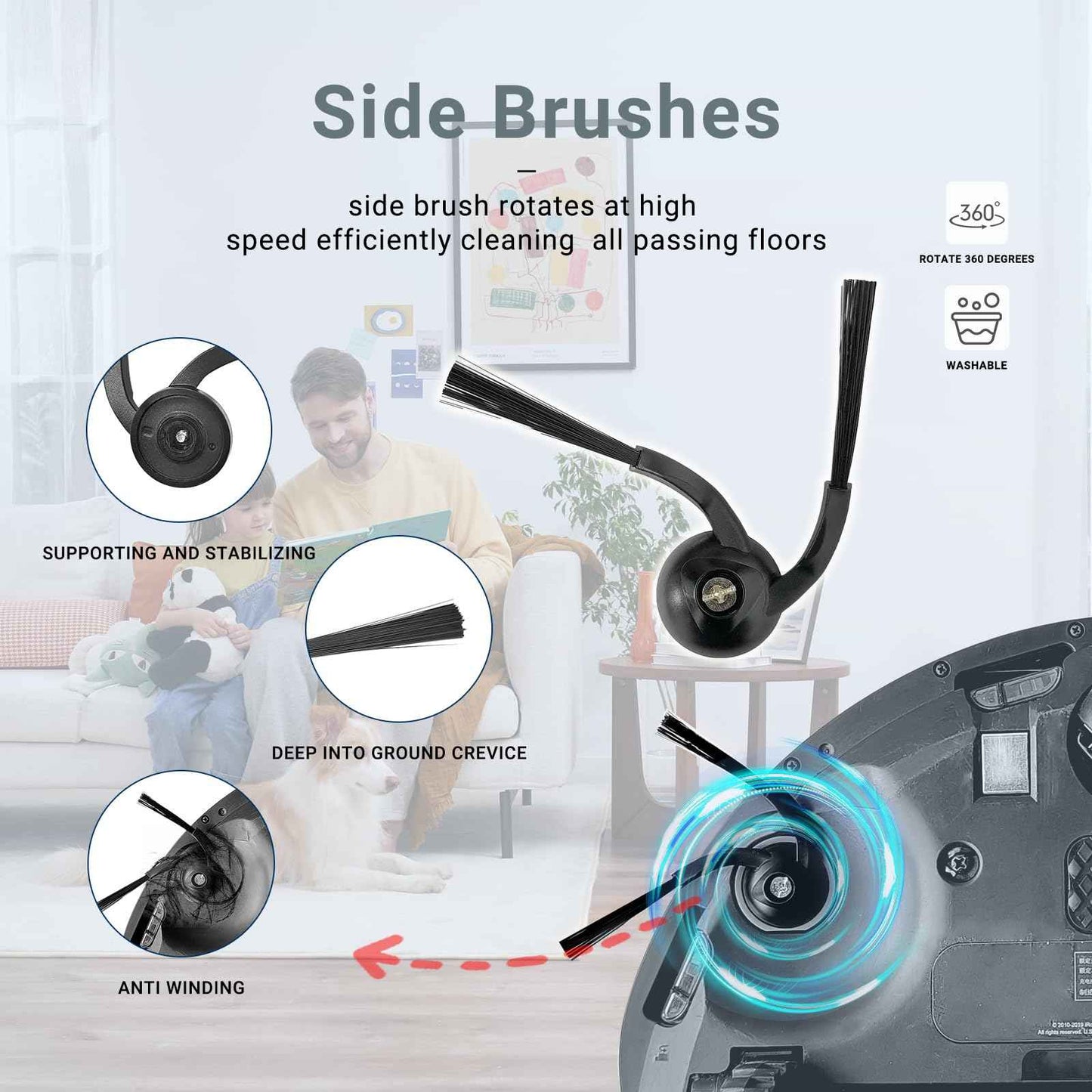 Replacement Parts accessories for iRobot Roomba e5 e6 i1 i2 i3 i4 i5 i6 i7 i8 j5 j6 j7 j8 and all Plus i e j Series Vacuum Cleaner 2 Set Roller Brushes 6 HEPA Filters 6 Tangle-Free Side Brushes