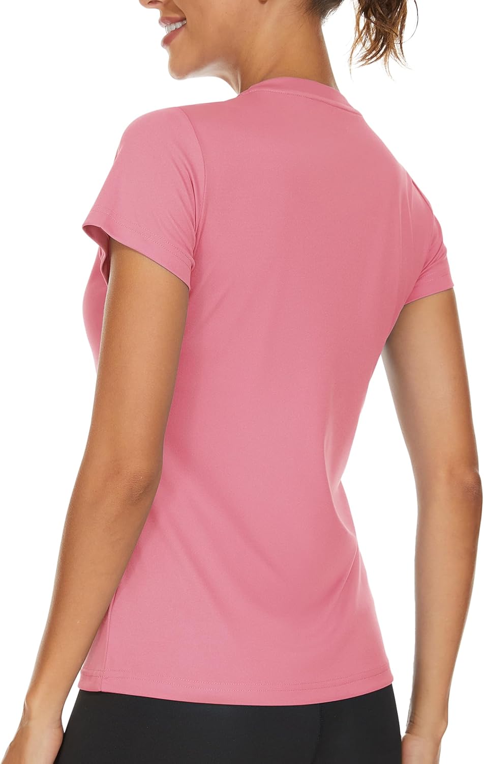 TACVASEN Women's V-Neck Athletic Tee - UPF 50+ Sun Protection, Quick-Dry, Short Sleeve Top