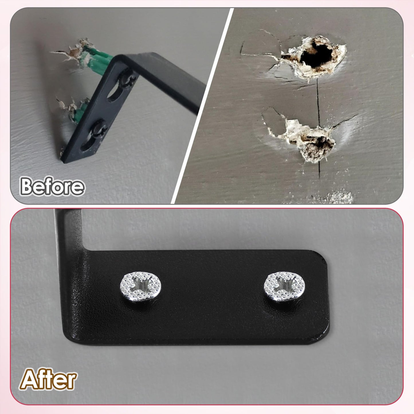 Gulfmew 15 Pcs Wood Anchor, Stripped Screw Hole Repair Kit for Wood, Door Hinge Screw Hole Repair Fits Screws Sizes #2 to #16, Red