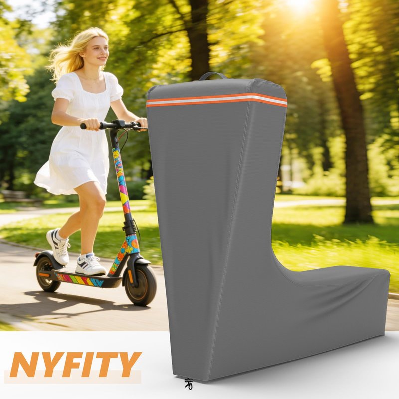 NYFITY Electric Scooter Cover,All Season Universal Scooter Cover for 300W to 2000W Electric Scooters,Outdoor Waterproof and Dustproof Scooter Covers,54X28X52,Gray