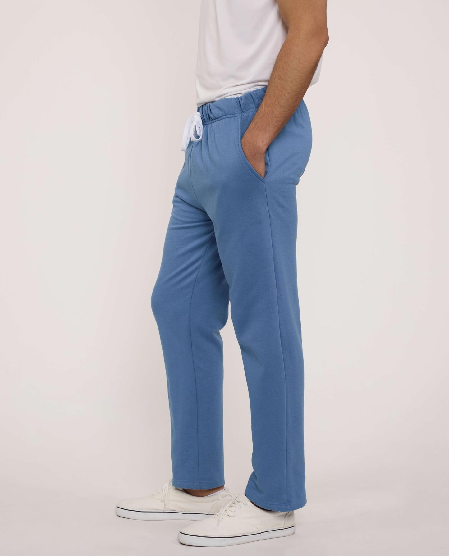 Real Essentials 3 Pack: Men's Tech Fleece Athletic Casual Open Bottom Sweatpants with Pockets (Available in Big & Tall)