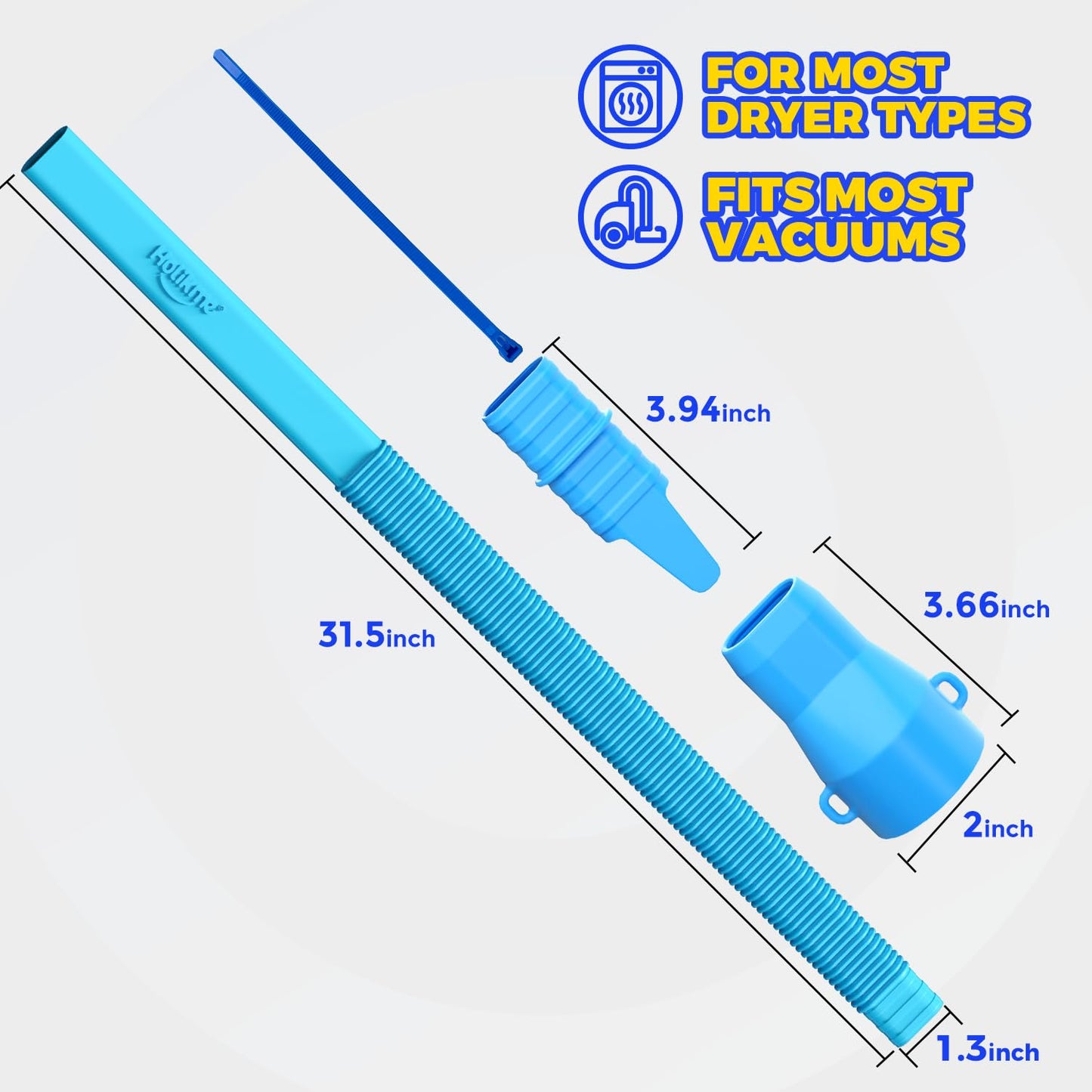 Holikme Upgraded Dryer Vent Cleaner Kit - Dryer Lint Vacuum Attachment and Flexible,Quickly Lint Remover Cleaning Supplies,Sea Blue