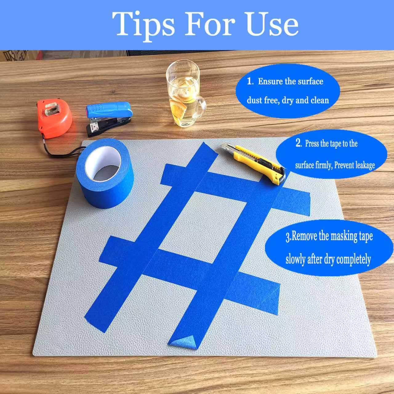 JayJayup Painters Tape 2 Inch Wide, 2 Rolls Blue Masking Tape, 2 Inches x 55 Yards x 2 Rolls, 110 Yards in Total