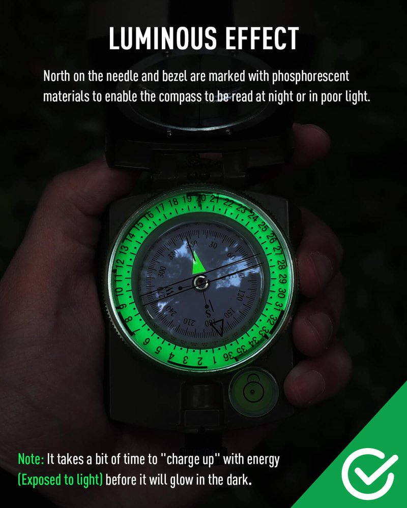 Eyeskey Tactical Survival Compass with Lanyard & Pouch | Waterproof & Impact Resistant | Lensatic Sighting Compass for Hiking (Camouflage)