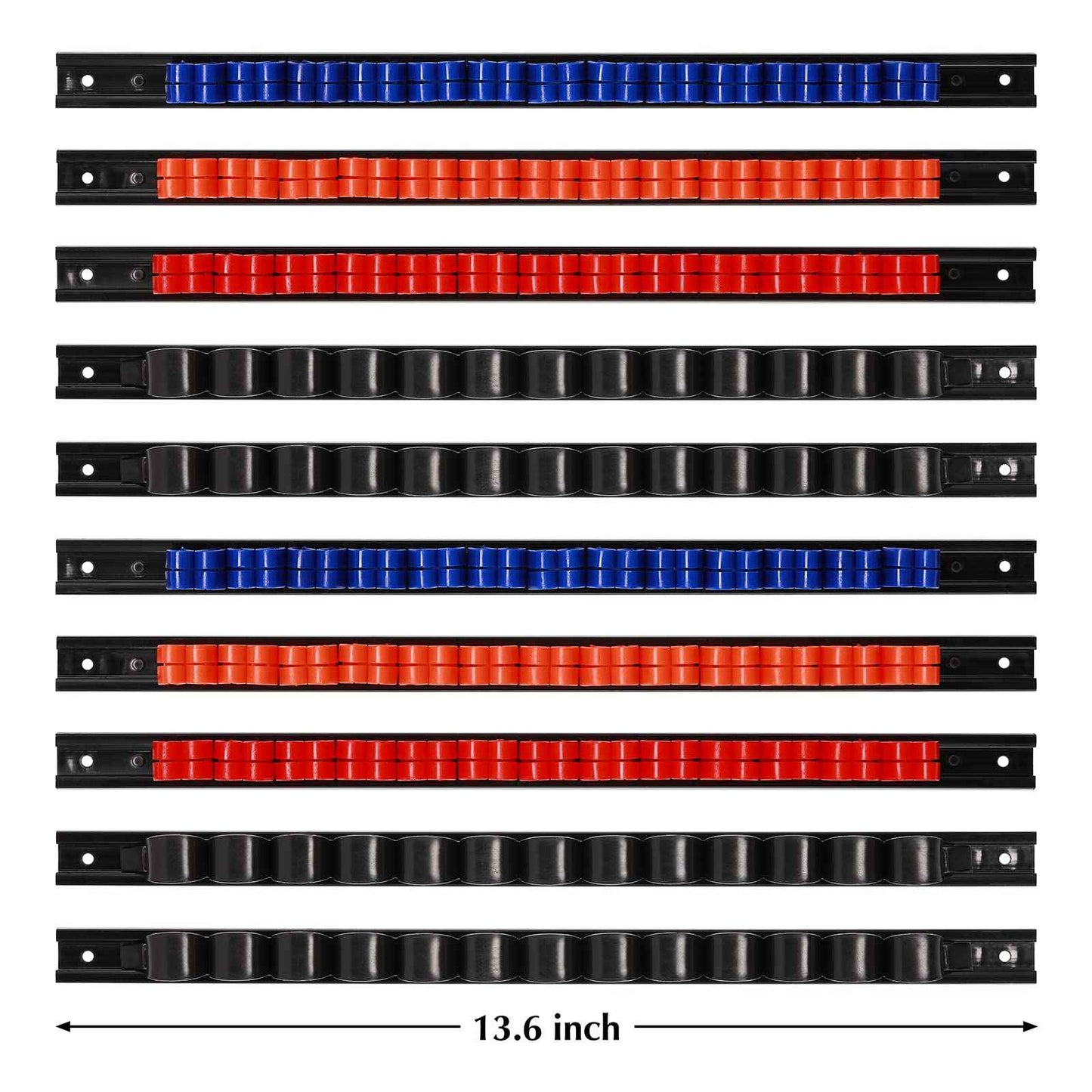 EMENTOL 10 PCS Screwdriver/Wrench Organizer, Plastic Rail Wrench Hanger, Hand Tool Holder, Perfect for Organize