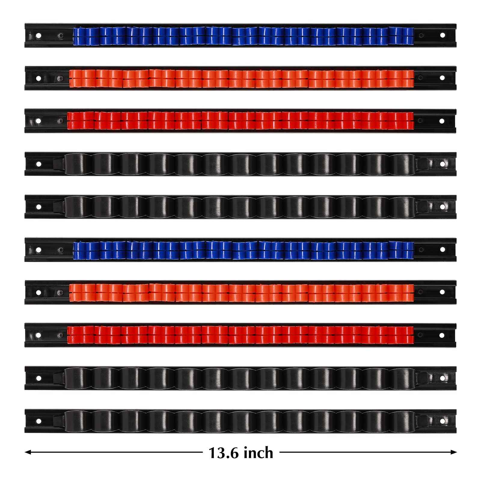 EMENTOL 10 PCS Screwdriver/Wrench Organizer, Plastic Rail Wrench Hanger, Hand Tool Holder, Perfect for Organize