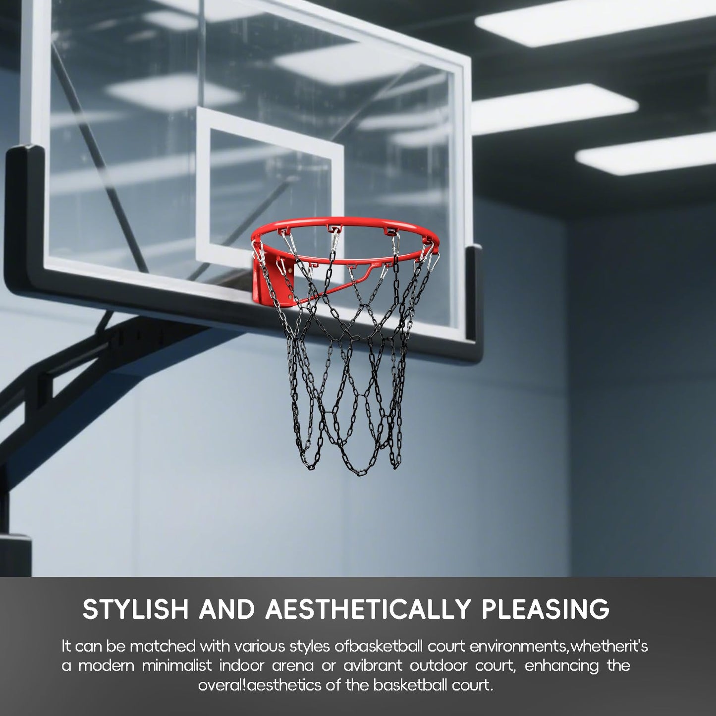 Black Basketball Net Heavy Duty Replacement, Chain Basketball net