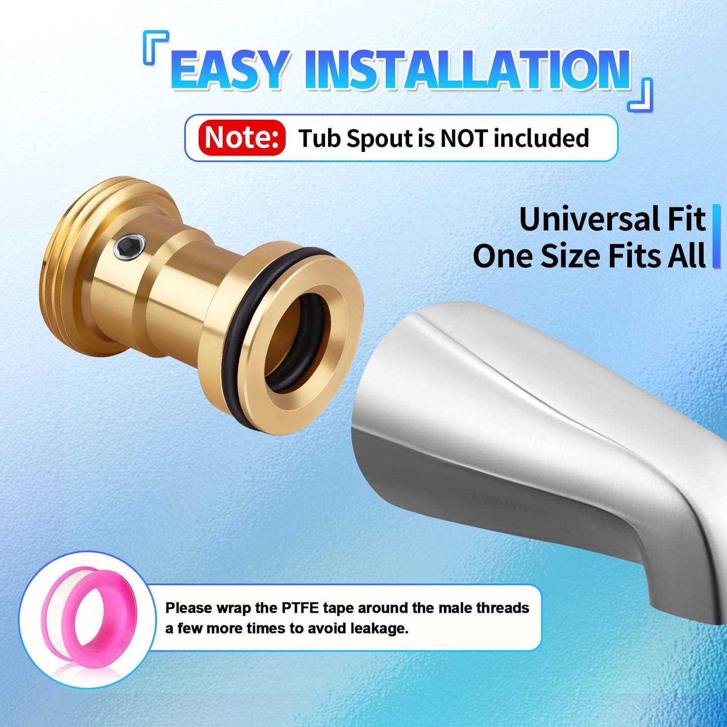 Brass Tub Spout Adapter, RP33794 Tub Spout Repair Kit for Slip-on Diverter, Replacement Kit for Delta Faucet