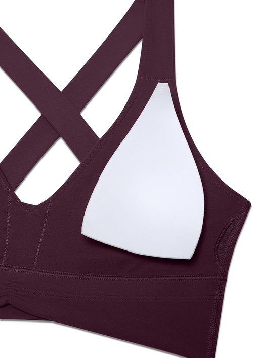 CRZ YOGA Butterluxe Longline Sports Bra for Women - V Neck Padded Crop Top with Wide Straps
