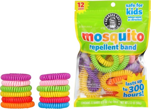 Grandpa Gus's Mosquito Repellent Bracelets - DEET-Free Bug Bands for Kids & Adults | 300-Hour Protection, 12 Pack