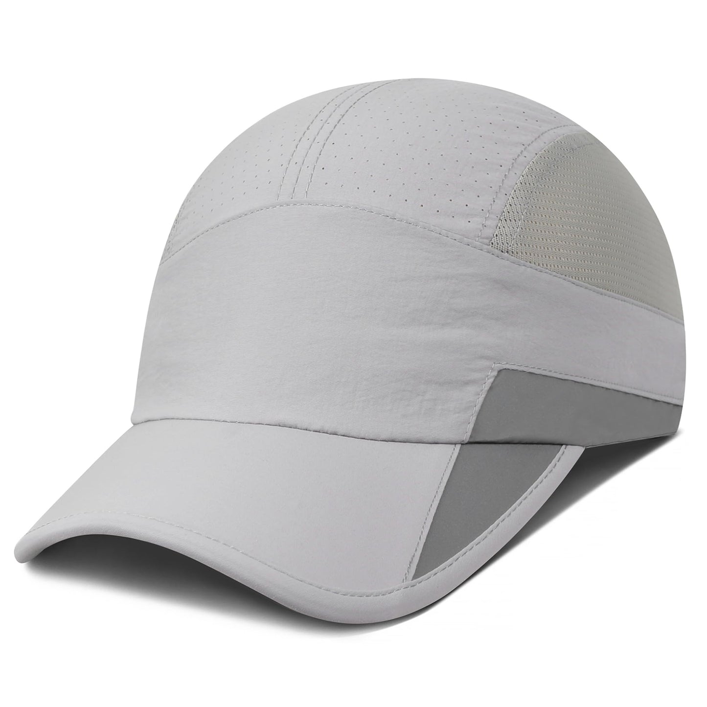 GADIEMKENSD Running Hat, Mens Outdoor Hat Unstructured Baseball Cap UPF 50 UV SPF Exercise Run Caps Reflective Breathable Light Sun Hats Quick Dry Mesh Summer Sports Hat Cap Men Woman Under 10 Gray