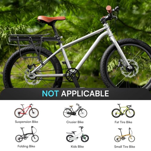 PIREKZUNT Rear Bike Rack, 110 LB Capacity Quick Release Bike Cargo Racks with Mudguard and Reflective, Adjustable Aluminum Alloy Ebike Carrier Rack for 26"-29" Frames