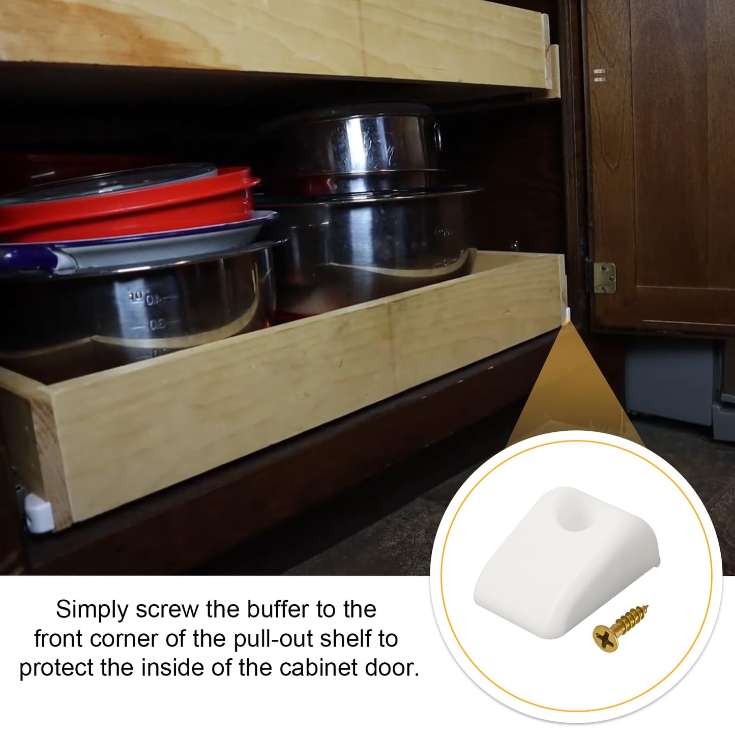 15 Pcs Plastic Cabinet Drawer Bumpers, Drawers Slide Spacers, Hardware Furniture Drawer Slide Bumper for Roll Out Shelves, Pull Out Shelf for Pantry, Cabinets Sliding Door Hardware