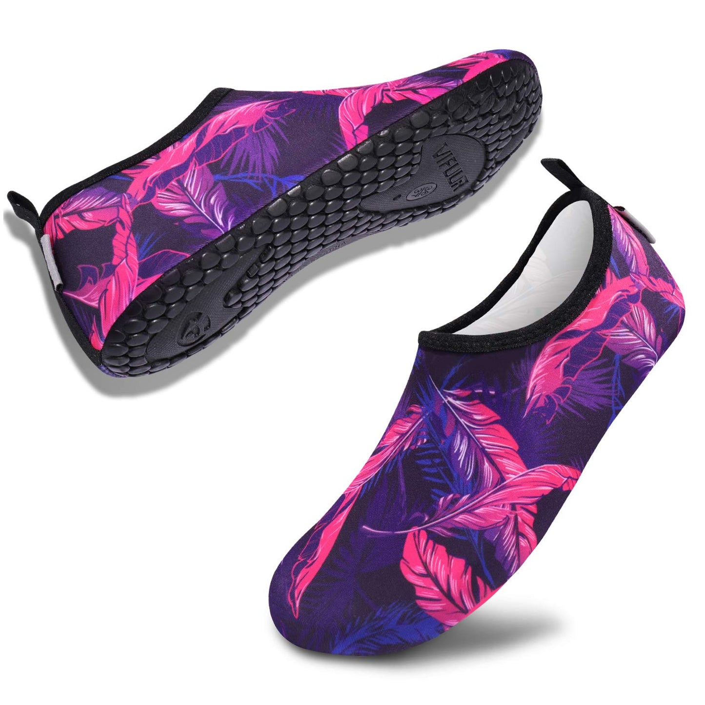 VIFUUR Water Sports Unisex Shoes Purple/Red Feather - 5.5-6.5 W US/ 4.5-5.5 M US (36-37)