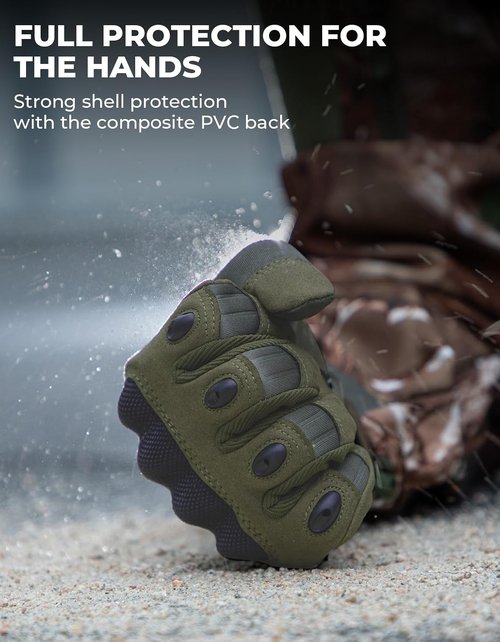 KEMIMOTO Tactical Gloves - Touchscreen Motorcycle Gloves with Hard Shell & Palm Padding | Ideal for Sports, Cycling, and Outdoor Activities