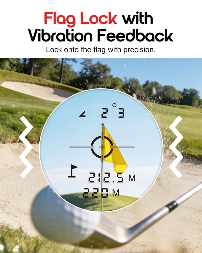 Golf Rangefinder with Slope, 1000 Yard Laser Rangefinder, Flag Lock & Vibration, Magnetic Mount, USB-C Rechargeable Golf Range Finder for Accurate Distance Measuring