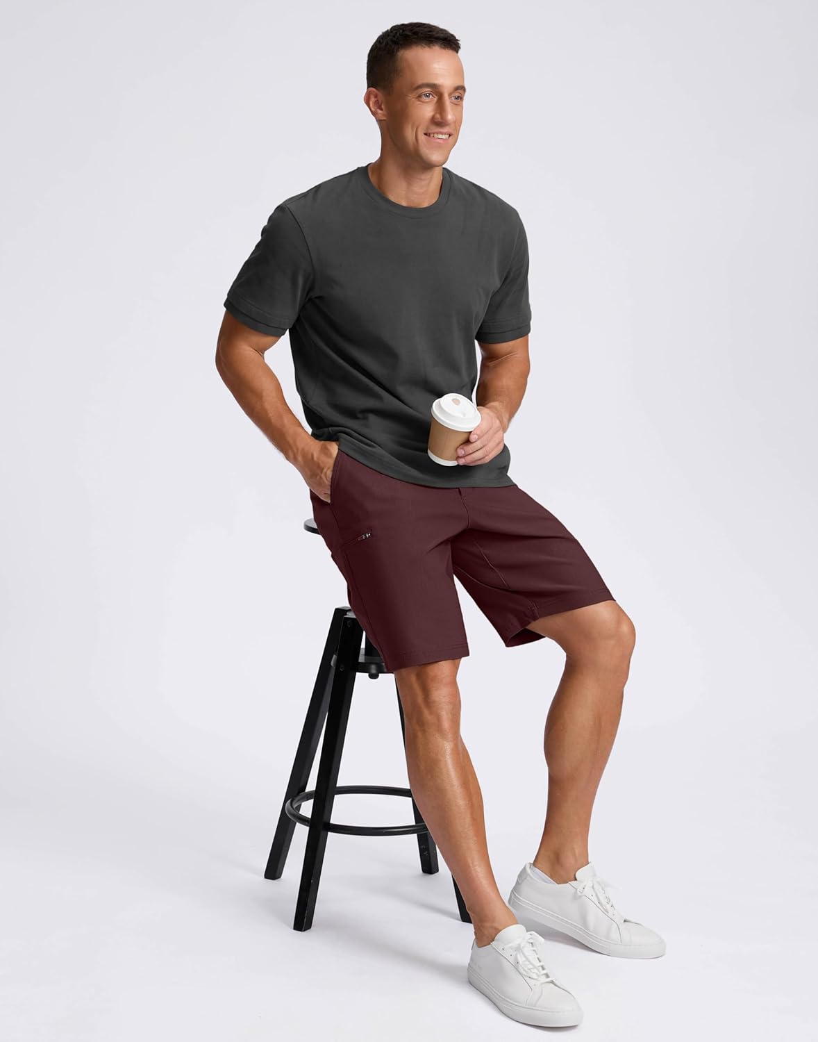 Pudolla Men's Golf Shorts - Stretchy Casual 7/9 Inch Design with 4 Pockets | Quick Dry Lightweight