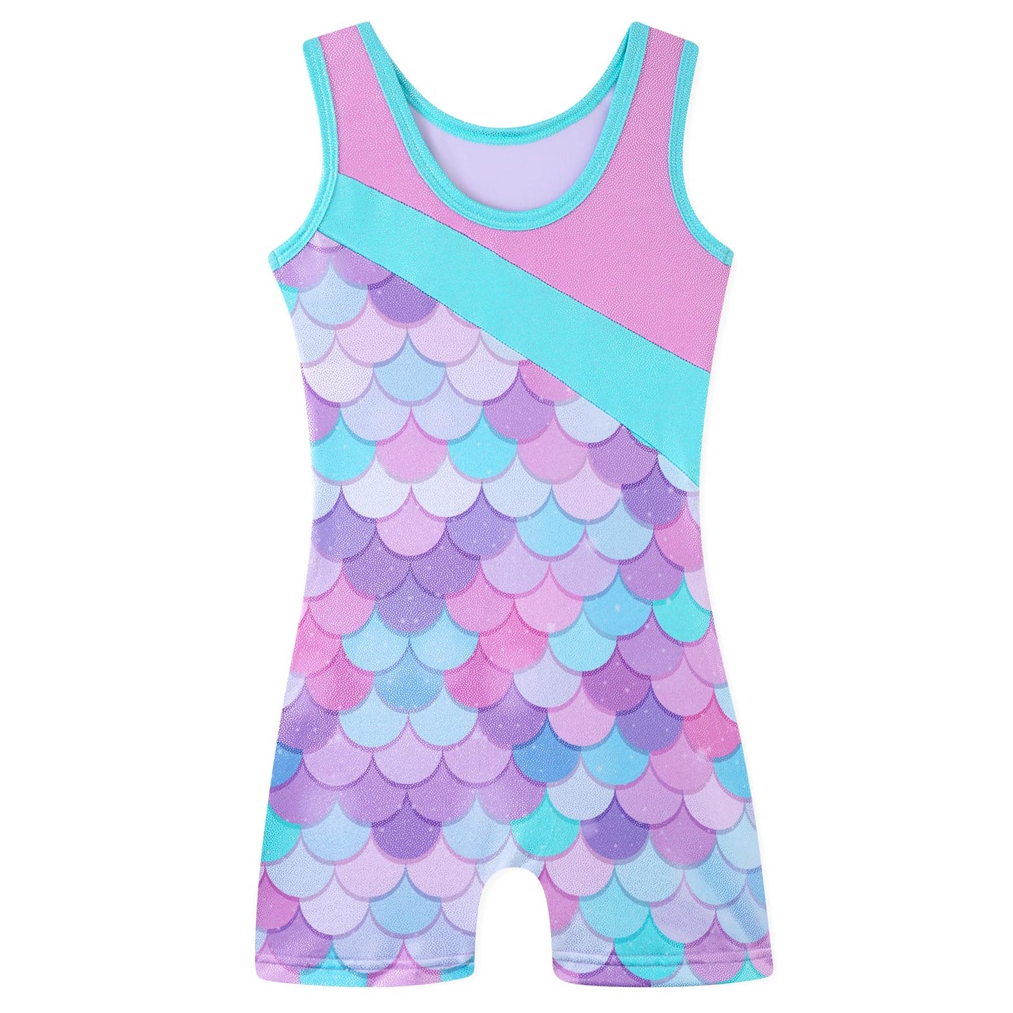 HOZIY 4t Gymnastics Leotards for Girls 5t Pink Blue Spliced Practice Tumbling Outfits for Kids Dance Biketard Leo Sparkly