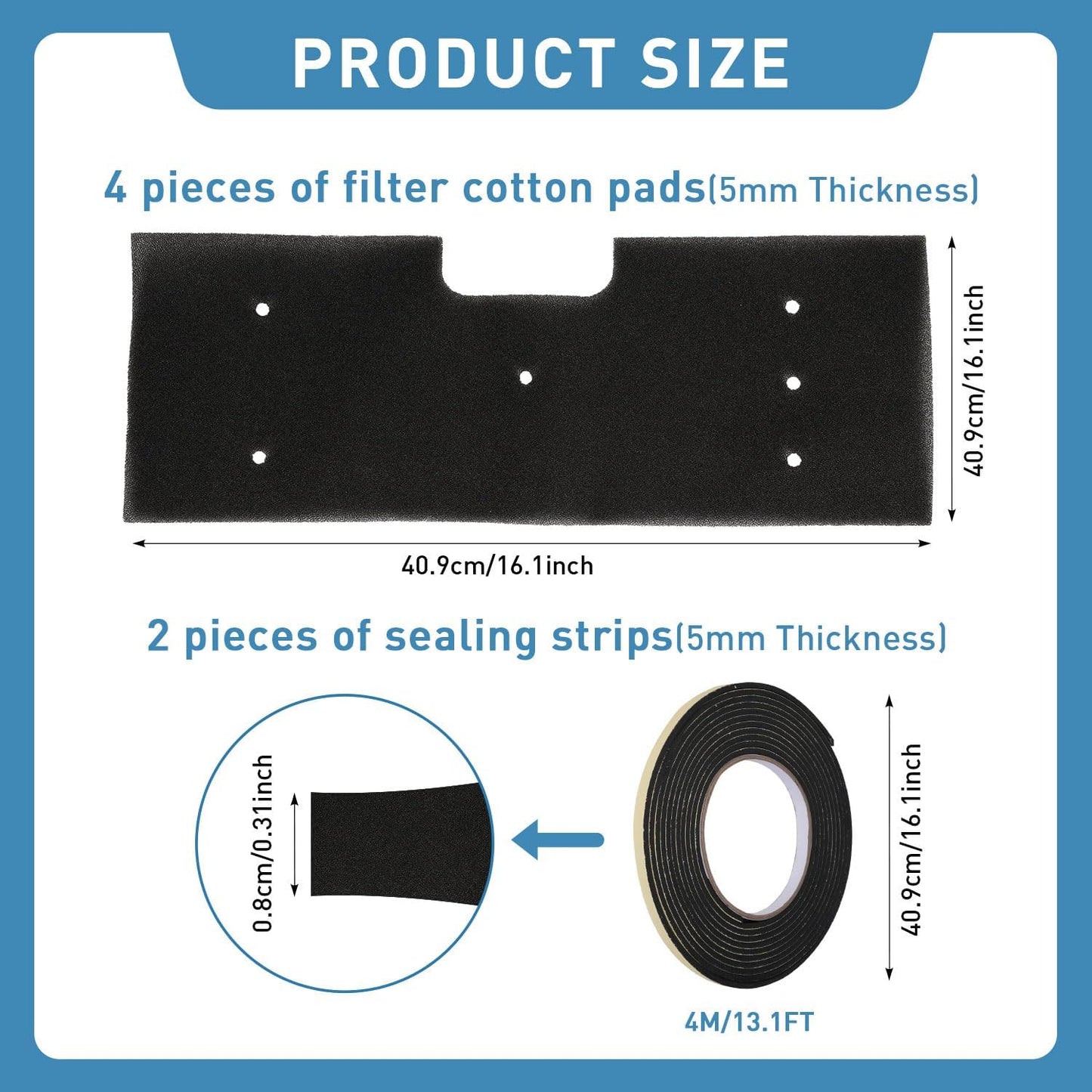 6-Pack GE Washer Dryer Combo, WH01X35719 Lint Filter and Sealing Strip, Hand Washable and Reusable GE Profile Washer Dryer Combo Foam Filter Replacement for Model PFQ97HSPVDS