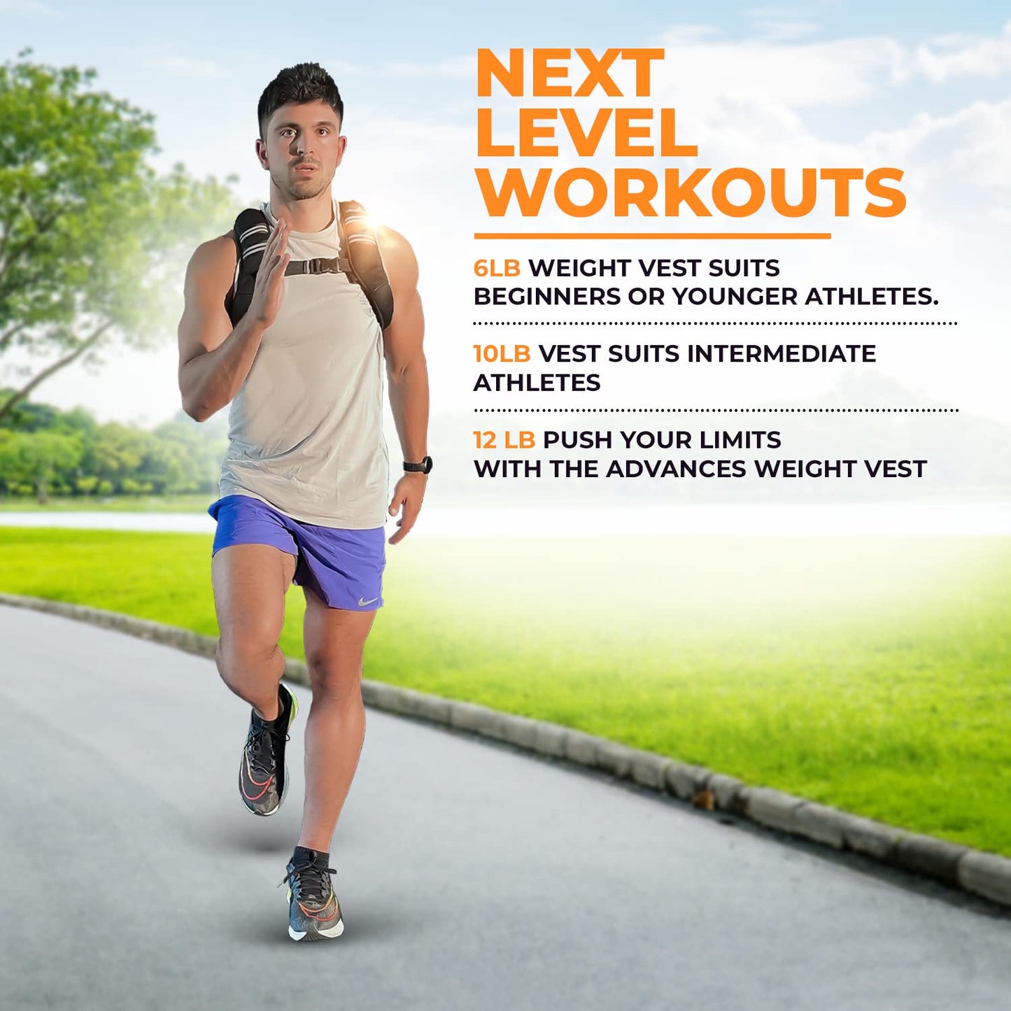 GYMNASTICS POWER Weighted Vest for Men and Women 6-20 Lbs Adjustable Workout Vest for Strength Training, Running, Cardio, Fitness & Cross Training (Purple, 12 LB)