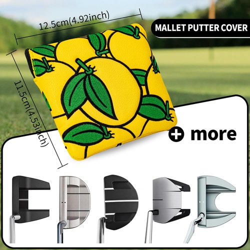 Mallet Putter Cover,Golf Ball Square Covers Headcover Club Protection Equipment Leather Perfectly fits Most Putters and Protects The Golf Putting Rods Fun Headcovers
