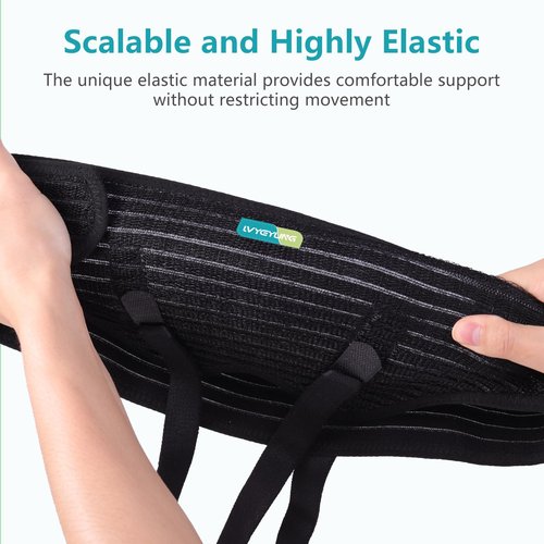 Lvyeyung Hernia Belt for Men Inguinal, Hernia Support Truss for Groin Pain Relief, Adjustable Inguinal Support Belt for Single or Double Hernia with 4 Compression Pads(M)