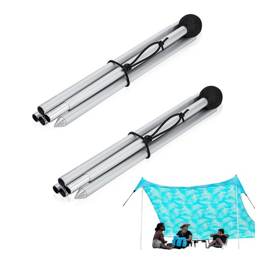 2 Pack Replacement Beach Tent Poles Compatible with Neso, Portable Extra Poles for Beach Tent, 6.56ft Pole, Aluminum Canopy Foldable Pole, Compatible with Neso Grande and Gigante Tents