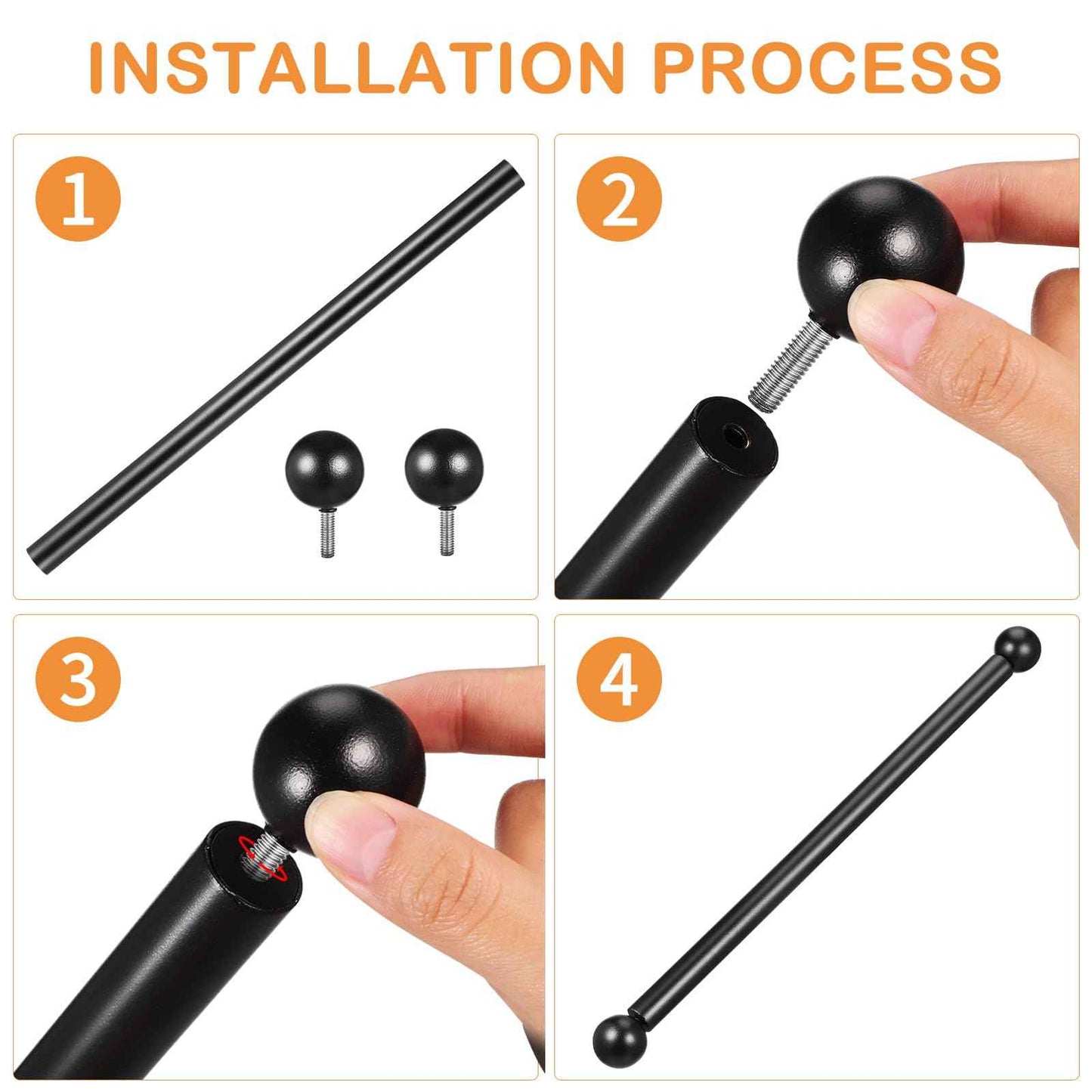 Generic Bracket lamp Post :16" Garden Light Outdoor Lamps Ladder Frame Thread lamp Post Cross arm Flag flagpole Small Ball Cross arm Handle Replacement