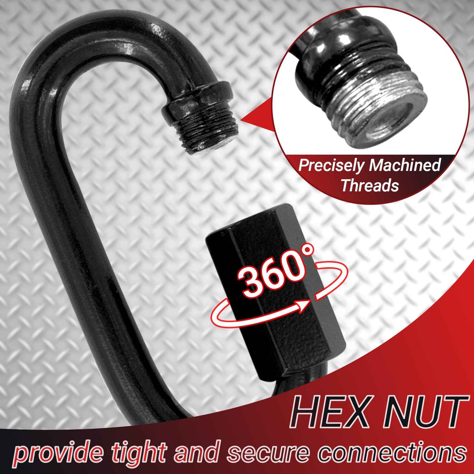 30 Pcs 3" Heavy Duty Chain Quick Links, 5/16" High Strength Anti-Rust Carabiner, 1600 LBS Chain Connector for Hanging Keys, Dog Leash, Camping, and Hiking - Black