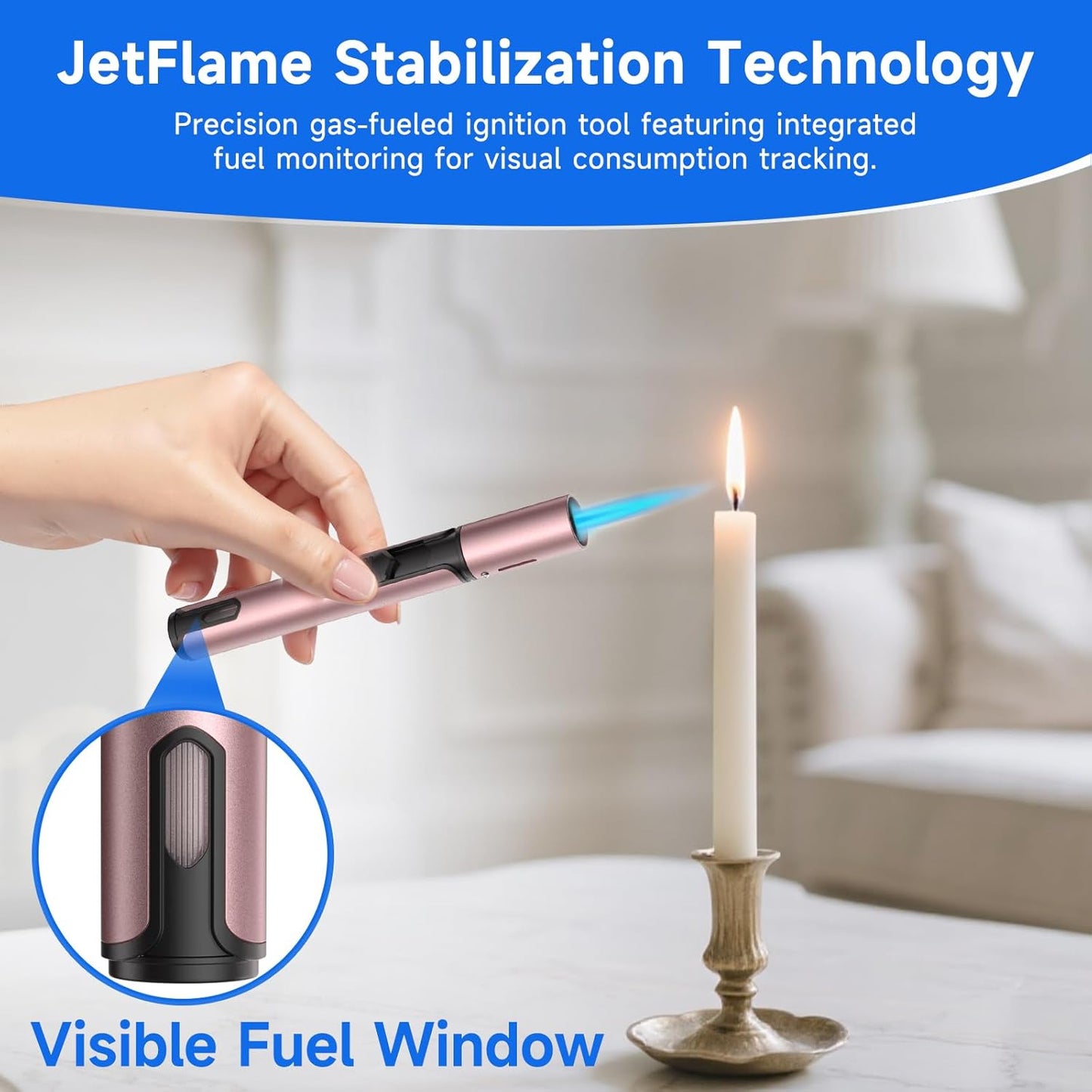 Skiennix Torch Lighters - Windproof Adjustable Jet Flame Butane Refillable | 2-Pack in Rose & Black