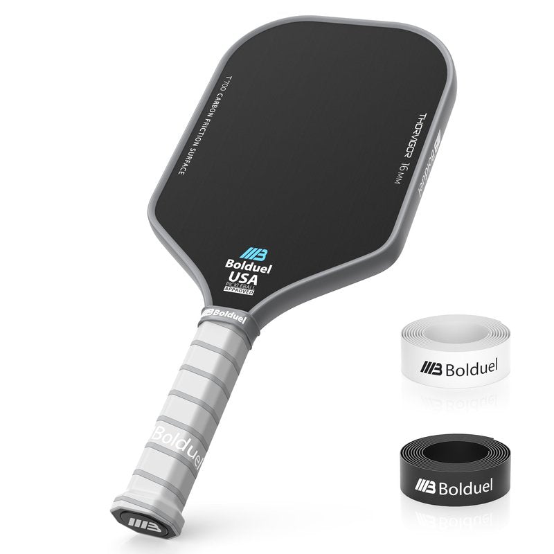 T700 Raw Carbon Fiber Pickleball Paddles, Pickleball Paddles Pro-Level for Aggressive, Offensive Player, Pickleball Paddle with 16mm Polymer Honeycomb Core & Overgrips, Maximum Control & Spin & Power
