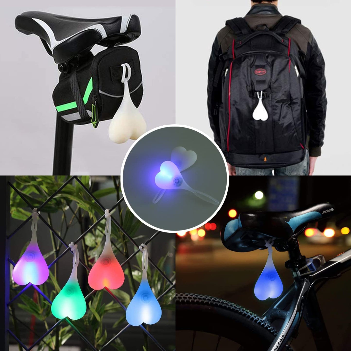 YUERWOVER LED Bike Taillight Bicycle Rear Light Night Riding Essential Cycling Seat Back Safety Lamp Car Truck Reflector 3 Modes Warning Waterproof Light for Men Women Kids MTB Accessories(Blue)